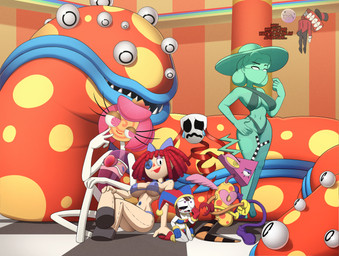 4_fingers 5_fingers accessory bandeau_bikini big_breasts big_butt bikini black_eyes blue_clothing blue_eyes blue_gloves blue_handwear bob_cut bow_ribbon breasts brown_hair bubble_butt butt button_(fastener) button_eyes candy clothed clothing crown curvy_figure dessert detailed_background dialogue doll eyelashes eyeshadow female fingers food fool's_hat for_a_head gloves green_body green_hair green_skin group hair hair_accessory hair_bow hair_ribbon handwear hat headgear headwear kneeling light-skinned_female light_body light_skin lollipop long_eyelashes makeup markings mask multicolored_body multicolored_eyes multicolored_skin navel open_mouth open_smile orange_body orange_skin pink_eyes pink_hair princess purple_eyeshadow red_clothing red_eyes red_gloves red_hair red_handwear ribbons rosy_cheeks royalty short_hair sitting skimpy skimpy_bikini smile spots spotted_body spotted_skin stitch_(sewing) strapless_bikini strapless_clothing strapless_swimwear sun_hat swimwear text thick_thighs top_hat two-piece_swimsuit two_tone_body two_tone_eyes two_tone_skin under_boob voluptuous voluptuous_female voluptuous_humanoid white_body white_clothing white_gloves white_handwear white_skin wide_hipped_female wide_hipped_humanoid wide_hips yellow_body yellow_skin yellow_spots barryfactory everyone_is_so_mean_to_me glitch_productions the_amazing_digital_circus bubble_(tadc) caine_(tadc) gangle_(tadc) gloink_queen martha_mildenhall pomni_(tadc) princess_loolilalu ragatha_(tadc) zooble_(tadc) animate_inanimate candy_humanoid fabric_creature food_creature food_humanoid ghost gloink human humanoid living_bubble living_candy living_doll living_mask mammal monster object_head shape_head spirit tooth_creature 2025 absurd_res english_text hi_res huge_filesize meme