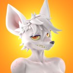 anthro big_ears breasts female female_anthro freckled_breasts freckled_face freckled_shoulders freckles fur gradient_background hair inner_ear_fluff looking_at_viewer makeup multicolored_ears nude nude_anthro nude_female orange_background pink_inner_ear pupils red_eyes simple_background slit_pupils smile solo teeth tuft white_body white_ears white_fur white_hair yellow_sclera anatoly_var warfare_machine officer_flint_(foresttherotten) warfare_flint mammal murid murine rat rodent 1:1 2024 3d_(artwork) digital_media_(artwork) hi_res