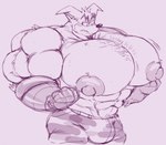 anthro blush clothed clothing fur male muscular nipples pecs solo topless smolsnuff wiishyishii activision crash_bandicoot_(series) crunch_bandicoot