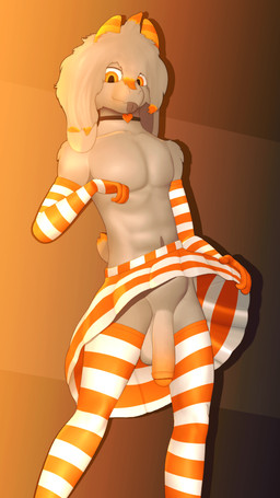 anthro armwear balls blep bottomwear choker clothed clothing clothing_lift crossdressing elbow_gloves femboy flaccid floppy_ears fur genitals gloves grey_body grey_fur hair handwear heart_choker horn jewelry legwear male mostly_nude necklace orange_armwear orange_bottomwear orange_clothing orange_elbow_gloves orange_eyes orange_gloves orange_handwear orange_horn orange_legwear orange_skirt orange_thigh_highs pattern_armwear pattern_bottomwear pattern_clothing pattern_elbow_gloves pattern_gloves pattern_handwear pattern_legwear pattern_skirt pattern_thigh_highs penis short_tail skirt skirt_lift solo striped_armwear striped_bottomwear striped_clothing striped_elbow_gloves striped_gloves striped_handwear striped_legwear striped_skirt striped_thigh_highs stripes tail thigh_highs tongue tongue_out conditional_dnp gusta gusta_(gusta) bovid caprine goat mammal 9:16 hi_res