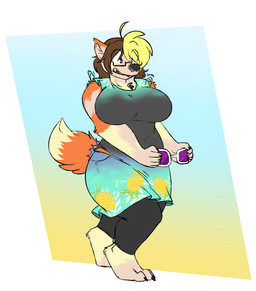 big_breasts black_nose blonde_hair breasts brown_hair eyewear female fur glasses hair holding_eyewear holding_object holding_sunglasses human_to_anthro orange_body orange_fur rectangular_glasses simple_background solo species_transformation sunglasses surprised tail transformation robertge animal_crossing nintendo audie_(animal_crossing) canid canine canis human mammal wolf 2020 digital_media_(artwork)