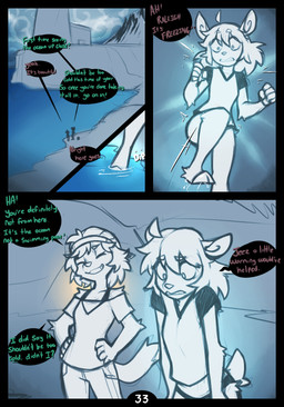 5_fingers ahoge anthro bikini bikini_bottom biped bottomwear clothed clothed_anthro clothed_female clothing cloven_hooves dialogue duo eyebrow_through_hair eyebrows eyes_closed female fingers foot_in_water fully_clothed fully_clothed_anthro fully_clothed_female fur grin hair hands_on_hips hands_on_own_hips hat headgear headwear hooves linked_speech_bubble name_in_dialogue pants sea shirt smile speech_bubble swimwear t-shirt text topwear translucent translucent_hair two-piece_swimsuit water mewgle lucy_(mewgle) raleigh_(mewgle) deer gulonine mammal marten mustelid musteline 2025 comic english_text hi_res