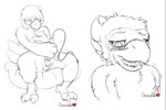 ahegao anthro beak bodily_fluids claws clutching_chest drooling feathers female hitachi_magic_wand looking_pleasured masturbation pillow saliva sex_toy solo tail tail_feathers toe_claws vibrator wand_vibrator wings chocolatekitsune avian bird line_art signature sketch