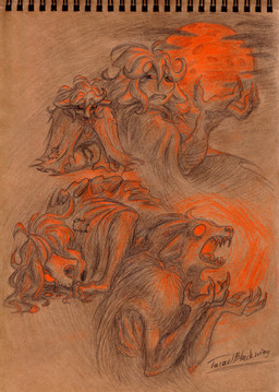 ambiguous_gender anthro bodily_fluids cape claws clothed clothing crying dark_eyes glowing glowing_eyes moon no_pupils open_mouth pain red_moon screaming sharp_teeth solo tears teeth transformation taraelblackwing mythology canid canine gnome humanoid mammal mythological_canine mythological_creature therianthrope werecanid werecanine werecreature werewolf graphite_(artwork) hi_res pastel_(artwork) traditional_media_(artwork)