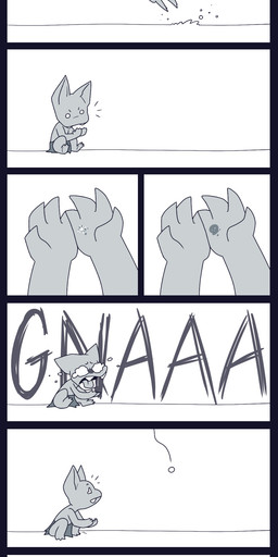 ambiguous_gender bodily_fluids bottomwear clothed clothing crying dialogue loincloth loincloth_only not_furry pointy_ears snow solo sound_effects tears teeth text topless plaguebirb goblin humanoid absurd_res comic hi_res