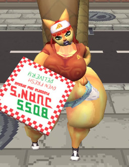 anthro areola_outline bangs baseball_cap big_breasts big_butt big_tail black_clothing black_footwear black_shoes black_sneakers blunt_bangs bottomwear box breast_physics breasts butt clothed clothed_anthro clothed_female clothing container crop_top curvy_figure delivery_(commerce) delivery_employee denim denim_bottomwear denim_clothing denim_shorts exposed_pocket eyeshadow female food food_carrier food_delivery footwear frustrated green_eyes hair hat headgear headwear holding_object huge_butt huge_tail lipstick low_poly makeup nipple_outline pizza pizza_box pizza_delivery pizza_delivery_carrier pizza_slice purple_lipstick red_clothing red_crop_top red_hair red_shirt red_topwear shirt shoes shorts side_bangs sidewalk solo street tail thick_thighs tight_clothing topwear voluptuous voluptuous_anthro voluptuous_female white_sclera wide_hipped_anthro wide_hipped_female wide_hips oxart roxie_(flexus) mammal rodent sciurid tree_squirrel 2026 3d_(artwork) 3d_animation animated digital_media_(artwork) hi_res no_sound short_playtime video
