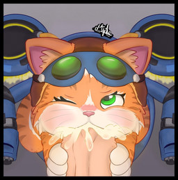 bestiality black_border bodily_fluids border cheek_bulge cum cum_in_mouth cum_inside cum_splatter duo eyelashes eyewear eyewear_on_head fellatio female feral feral_penetrated first_person_view fur genital_fluids genitals goggles goggles_on_head green_eyes hand_on_penis human_on_feral human_penetrating human_penetrating_feral inner_ear_fluff interspecies looking_at_viewer machine male male/female male_on_feral male_pov multicolored_body one_eye_closed oral orange_body orange_fur penetrating_pov penetration penile penis sex simple_background size_difference smaller_penetrated tail tuft white_body white_fur white_sclera majika blizzard_entertainment overwatch fika_(overwatch) domestic_cat felid feline felis human mammal 2026 hi_res