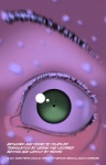 2008 ambiguous_gender ambiguous_species anthro close-up comic eye_shot green_eyes mammal miles_df snow solo