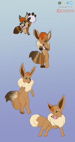 feral regression shrinking size_transformation solo transformation dustyerror nintendo pokemon canid canine eevee fox generation_1_pokemon mammal pokemon_(species) absurd_res hi_res