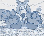 4_toes anthro beverage city_destruction container cup feet female foot_focus macro paws solo toes conditional_dnp jsk244 teaselbone zp92 furaffinity nintendo pokemon lumi_(zp92) eeveelution generation_4_pokemon glaceon pokemon_(species) 2022