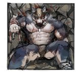 5_fingers abs anthro bandanna biceps biped black_nose blood bloodied bodily_fluids clothed clothing dog_tags fingers fur grey_body grey_fur humanoid_hands kerchief male multicolored_body multicolored_fur muscular muscular_anthro muscular_male nipples pecs solo triceps two_tone_body two_tone_fur underwear underwear_only white_body white_fur 5cm dudedle stakeho_lder kemo_coliseum volga_(kemo_coliseum) canid canine canis domestic_dog husky mammal nordic_sled_dog spitz 2020 absurd_res hi_res