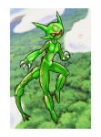 ambiguous_gender anthro anthrofied border detailed_background forest nature outside plant pokemorph solo tail tree white_border wood slifertheskydragon nintendo pokemon generation_3_pokemon legendary_pokemon pokemon_(species) rayquaza