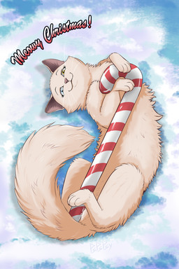 amber_eyes blue_eyes bodily_fluids candy candy_cane cute_fangs dessert dichromatic_eyes fangs female feral food fur genital_fluids genitals heterochromia holidays improvised_sex_toy lying merry_christmas on_back one_leg_up pink_ears pink_nose raised_leg smile snow solo teeth vaginal_fluids vulva whiskers white_body white_fur pspspsy christmas misket_(pspspsy) domestic_cat felid feline felis mammal turkish_angora hi_res