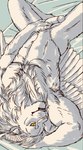 anthro erection genitals humanoid_genitalia humanoid_penis lying male muscular muscular_male nude on_back penis solo inubikko delicious_in_dungeon winged_lion_(delicious_in_dungeon) felid lion mammal pantherine hi_res