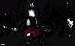bracelet claws female feral glowing glowing_eyes group horn jewelry multi_horn necklace scared size_difference tail wings zilonking activision mythology spyro_the_dragon corrupt_cynder cynder dragon monster mythological_creature mythological_scalie scalie shadow_creature 2025 comic digital_media_(artwork) hi_res