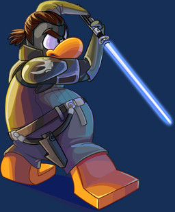 anthro armor blue_lightsaber bottomwear brown_hair clothing grey_bottomwear grey_clothing grey_jacket grey_pants grey_topwear hair holding_lightsaber holster jacket male pants pauldron simple_background solo topwear transparent_background unknown_artist club_penguin star_wars star_wars_rebels kanan_jarrus avian bird penguin absurd_res alpha_channel full-length_portrait hi_res official_art portrait