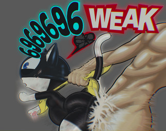 3_fingers 5_fingers abdominal_bulge anal animal_ears animal_tail anthro asphyxiation balls_deep big_butt black_body black_fur blue_eyes bodily_fluids bottom_heavy bruised butt butt_jiggle butt_squish clothing cum cum_in_ass cum_inflation cum_inside cum_on_body cum_on_butt cum_on_tail damage_numbers dipstick_limbs dipstick_tail dirty excessive_cum excessive_genital_fluids femboy fingers forced fur genital_fluids grey_background headgear human_on_anthro inflation inner_ear_fluff interspecies jiggling kerchief male male/male markings mask motion_lines multicolored_body multicolored_fur neckerchief neckwear nude open_mouth pawpads paws penetration pink_pawpads rape rough_sex sex shortstack shortstack_male side_view simple_background size_difference squish tail tail_markings tearing_clothing thick_thighs torn_clothing tuft two_tone_body two_tone_fur white_body white_fur white_inner_ear_fluff wide_hips dulone atlus megami_tensei persona_(series) persona_5 sega morgana_(persona) animal_humanoid cat_humanoid domestic_cat felid felid_humanoid feline feline_humanoid felis human humanoid mammal mammal_humanoid tuxedo_cat absurd_res hi_res
