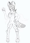 anthro confident dripping female pose royalty silly solo envyblacksun carla_(envyblacksun) felid feline mammal serval hi_res monochrome