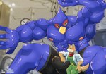 absurd_res anthro avian bird body_size_growth boxer_briefs bulge canid canine clothing detailed_bulge duo falco_lombardi fox fox_mccloud genital_outline hi_res inside macro male male/male mammal muscular muscular_male nintendo penis_outline sharkinn size_transformation star_fox togepi1125 transformation underwear