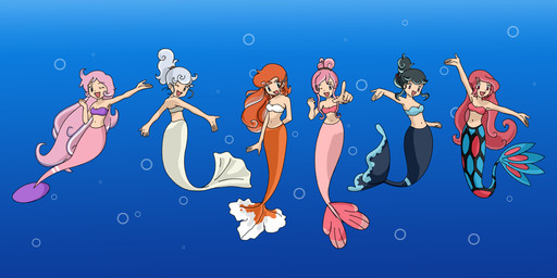 female group monster_girl_(genre) one_eye_closed open_mouth open_smile smile split_form underwater water wink gluglotte nintendo pokemon fan_character alomomola dewgong generation_1_pokemon generation_3_pokemon generation_4_pokemon generation_5_pokemon goldeen gorebyss humanoid lumineon marine merfolk milotic pokemon_(species) 2:1 hi_res