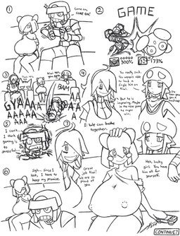 big_breasts blush blush_stickers breasts clothed clothing cross-popping_vein dialogue electronics female game_console group huge_breasts interspecies male male/female nipple_outline shortstack shortstack_female spiral spiral_eyes text thick_calves thick_leg thick_thighs thin_calves varia_suit vein mutantnight kirby_(series) metroid nintendo nintendo_switch pokemon super_smash_bros. team_skull fan_character hex_maniac iron_boy kirby kiwi_(mutantnight) samus_aran generation_1_pokemon generation_3_pokemon gengar ghost human humanoid kirlia mammal monster pokemon_(species) spirit 2018 comic english_text hi_res monochrome signature