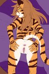 anthro anus brown_hair butt countershading female fur genitals hair looking_back multicolored_body multicolored_fur nude open_mouth orange_body orange_fur presenting presenting_hindquarters presenting_pussy pussy raised_tail rear_view solo spread_butt spread_pussy spreading striped_body striped_fur stripes tail white_body white_fur seff_(artist) twokinds flora_(twokinds) felid keidran mammal pantherine tiger 2022 2:3 hi_res sketch