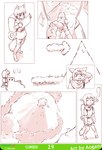 anthro backpack clothed clothing cloud container duo female fluffy fluffy_tail hair mountain panties plant simple_background tail tree underwear white_background young aogami chirmaya canid canine fox mammal absurd_res comic hi_res monochrome