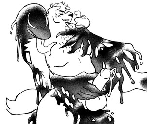 ambiguous_gender anthro arm_tuft black_nose blush bodily_fluids body_hair breath chest_hair clenched_teeth cum cute_fangs dominant dominant_ambiguous duo ejaculation fangs genital_fluids genitals hair half-closed_eyes hand_on_chest handjob holding_penis humanoid_genitalia humanoid_penis leaking_cum male male/ambiguous masturbation narrowed_eyes orgasm penile penis sex sharp_teeth shoulder_tuft sitting slightly_chubby slightly_chubby_anthro slightly_chubby_male sludge submissive submissive_male sweat tail tail_tuft teeth three-quarter_view tongue tongue_out tuft birdpaw_(artist) canid canine mammal monster 2021 black_and_white digital_media_(artwork) hi_res monochrome