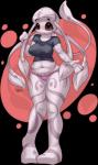 abstract_background anthro belly belly_folds black_sclera breasts clothed clothing female markings navel red_eyes simple_background slightly_chubby slightly_chubby_female solo tentacles thick_thighs wide_hips elpatrixf microsoft minecraft mojang xbox_game_studios ghastgirl ghast_(minecraft) 2014 alpha_channel