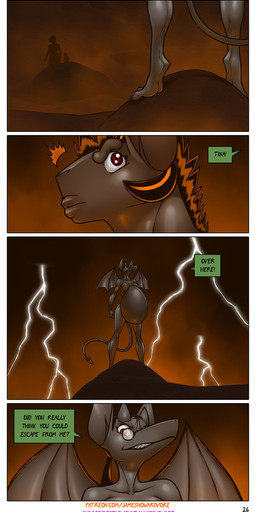 abdominal_bulge anthro dialogue female group gynomorph intersex male trio vore james_howard patreon subscribestar aamon_(james_howard) aamonsmom_(james_howard) tina_(james_howard) bat demon mammal absurd_res comic hi_res