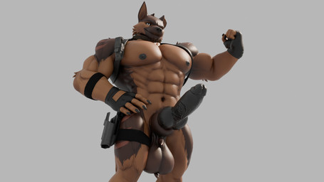 5_fingers abs animal_genitalia animal_penis anthro balls big_balls big_muscles big_pecs big_penis black_claws black_nipples black_penis black_sclera brown_body brown_fur canine_genitalia canine_penis claws clothing erection fingerless_gloves fingers fur fur_markings genitals gloves grey_background handwear knot male markings muscular nipples pecs penis scar simple_background smile solo vein veiny_penis valorlynz dal_(dal_your_pal) canid canine canis domestic_dog german_shepherd herding_dog mammal pastoral_dog 16:9 2025 3d_(artwork) digital_media_(artwork) hi_res widescreen