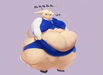 anthro belly belly_squish big_belly big_breasts big_butt black_eyes black_nose bottomwear breasts butt butt_squish button_(fastener) cellulite clothed clothing deep_navel female huge_butt huge_thighs morbidly_obese morbidly_obese_anthro morbidly_obese_female navel nipple_outline obese obese_anthro obese_female overweight overweight_anthro overweight_female panties pencil_skirt profanity shirt simple_background skirt solo squish straining_buttons stretch_marks struggling struggling_to_fit text thick_thighs thigh_squish tight_clothing tight_shirt tight_topwear topwear underwear emberwick aggretsuko sanrio fenneko canid canine fennec_fox fox mammal true_fox absurd_res hi_res