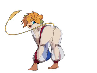 anthro anus armband balls bending blue_eyes blush bottomwear butt clothing cute_fangs ear_tuft fangs flaccid footwear foreskin furgonomics genitals hair looking_at_viewer male open_mouth orange_hair penis perineum presenting presenting_hindquarters shaking_butt simple_background smile smiling_at_viewer socks solo swinging_penis tail tail_motion tail_tuft tailwag tan_balls tan_penis teeth topwear translucent translucent_clothing tuft white_background young young_male oni09876 lumi_(meteorkitten) felid lion mammal pantherine 2024 4:3 animated frame_by_frame no_sound short_playtime video