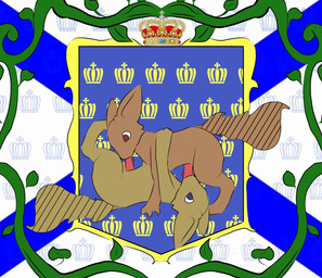 69_position balls clothing coat_of_arms duo fellatio feral flag flag_(object) genitals lying male male/male on_back oral penile sex tail topwear vlaxis mammal rodent sciurid tree_squirrel hi_res