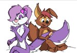 anthro bangs black_nose bow_ribbon brown_body brown_fur brush brushing brushing_tail buckteeth duo eyeshadow facial_markings feet female fur hair head_markings makeup markings mask_(marking) nail_polish_(object) one_ear_up paws personal_grooming pink_hair pink_nose purple_body purple_fur purple_hair short_hair smile soles tail teeth toes unknown_artist prostokvashino soyuzmultfilm tiny_toon_adventures warner_brothers fifi_la_fume tama-tama hybrid kangaroo macropod mammal marsupial mephitid rodent sciurid skunk tree_squirrel