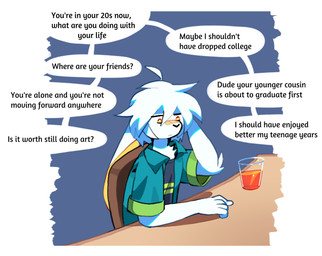adhesive_bandage anthro chair clothing container cup dialogue doubt furniture glass glass_container glass_cup hair male on_chair rabbit_ears simple_background sitting sitting_on_chair solo speech_bubble text topwear axy_usagi axy_(axy_usagi) lagomorph leporid mammal rabbit 2024 bust_portrait english_text portrait