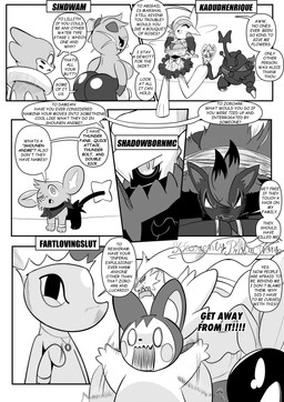 7_panel_comic answer anthro big_butt biped black_body black_eyes black_fur black_nose black_text bound bouquet breasts butt cleavage clothed clothing dialogue ellipsis exclamation_point eyebrows eyelashes eyes_closed female feral flower flower_bouquet fur group hair hair_over_eye holding_bouquet holding_flower holding_object horn kerchief looking_at_viewer male motion_lines one_eye_obstructed open_mouth open_smile paws plant pupils quadruped question question_mark questions_and_answers smile speech_bubble standing tail talking_to_another text text_box tongue white_pupils white_sclera heavenlyproductions deltarune nintendo pokemon undertale_(series) buizel darkrai dewott emolga gallade generation_2_pokemon generation_4_pokemon generation_5_pokemon heracross humanoid legendary_pokemon mizzle_(deltarune) pokemon_(species) reshiram shinx zoroark 2025 absurd_res comic english_text hi_res monochrome