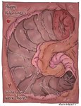 ambiguous_gender anal_fluids bodily_fluids colon guts heart_symbol holidays imminent_vore internal intestines large_intestines organs sphincter text valentine's_day_card conditional_dnp foxyoreos valentine's_day ambiguous_species digital_media_(artwork) english_text