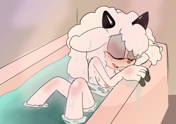 anthro bathing bathtub breasts eyes_closed female horn long_ears nude nude_female solo water wet wet_body cintra_(artist) idw_publishing sega sonic_the_hedgehog_(comics) sonic_the_hedgehog_(idw) sonic_the_hedgehog_(series) lanolin_the_sheep_(sonic) bovid caprine mammal sheep hi_res