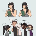 black_hair braided_hair braided_ponytail brown_hair clothing dialogue female frilly group hair horn humanoid_pointy_ears humor male pickle_jar pointy_ears ponytail text white_hair hephasst baldur's_gate baldur's_gate_3 bioware electronic_arts larian_studios astarion_(baldur's_gate) gale_(baldur's_gate) halsin_(baldur's_gate) shadowheart_(baldur's_gate) wyll_(baldur's_gate) elf human humanoid mammal vampire 1:1 comic english_text hi_res