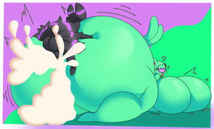 ahegao ambiguous_penetration anthro balls big_breasts big_butt black_body black_fur black_nose black_tail blush bodily_fluids breasts butt cum cum_in_ass cum_inflation cum_inside duo eyewear female fur genital_fluids genitals glasses green_background green_body green_fur green_tail half-closed_eyes heart_symbol huge_breasts huge_butt huge_thighs hyper hyper_butt inflation looking_pleasured male male/female markings motion_lines multi_tail narrowed_eyes open_mouth penetration penis purple_background purple_markings purple_sclera sex simple_background tail thick_thighs tongue tongue_out white_eyes cyandrive98 nintendo pokemon eeveelution espeon generation_2_pokemon pokemon_(species) umbreon 2025 absurd_res digital_media_(artwork) hi_res