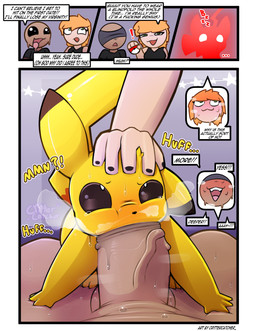 accidental_bestiality ambiguous_gender assisted_sex bestiality blindfold blush bodily_fluids breath confusion date deception defloration fellatio feral feral_penetrated forced forced_oral genitals group human_on_feral human_penetrating human_penetrating_feral interspecies male musky_penis oral penetration penile penis pokephilia questionable_consent saliva saliva_on_penis sex sweat sweaty_genitalia sweaty_penis tears text trio critter_catcher nintendo pokemon generation_1_pokemon human mammal pikachu pokemon_(species) comic english_text hi_res