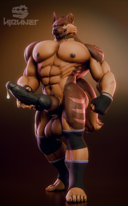 animal_genitalia animal_penis anthro balls big_balls big_penis black_nipples black_penis bodily_fluids brown_background brown_body brown_fur canine_genitalia canine_penis clothing cum erection feet footwear fur genital_fluids genitals humanoid_genitalia humanoid_penis hybrid_genitalia hybrid_penis knot knotted_humanoid_penis knotted_penis male muscular nipples penis simple_background solo toeless_footwear vein veiny_penis hirunet dal_(dal_your_pal) canid canine canis domestic_dog german_shepherd herding_dog mammal pastoral_dog 2026 3d_(artwork) 5:8 absurd_res digital_media_(artwork) hi_res