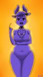 8-tomb 9:16 anthro belly breasts cleavage clothed clothing deep_navel dress eyelashes female hat headgear headwear hi_res lagomorph leporid mammal navel orange_background rabbit rabbit_shopkeeper restricted_palette simple_background slightly_chubby solo undertale undertale_(series) wide_hips