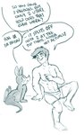 anthro cartoon_network clothed clothing devilscrapbook dialogue duo english_text female fur gesture hand_gesture human imminent_sex informative kangaroo looking_at_another macropod male mammal marsupial nude ok_k.o.!_let's_be_heroes pointing professor_venomous rippy_roo sex_education simple_background sitting text underwear underwear_only white_background
