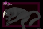 anus butt crossgender female feral genitals hair inviting melanistic mtf_crossgender pose presenting pussy raised_tail solo tail tail_anus text white_hair soulgryph the_shadow_of_light lyra_(the-shadow-of-light) felid mammal pantherine digital_media_(artwork) english_text pinup