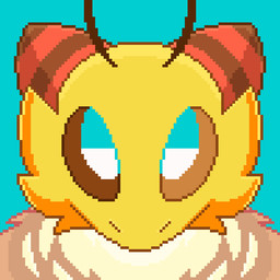 2_antennae ambiguous_gender antennae_(anatomy) blinking blue_background front_view horn multicolored_body multicolored_horn simple_background solo striped_horn stripes tan_body two_tone_horn white_eyes yellow_body ahahalias mythology vtuber i.v._(ivycomb) arthropod bee dragon hybrid hymenopteran insect mythological_creature mythological_scalie scalie 1:1 2020 animated digital_media_(artwork) english_description loop pixel_(artwork) nonbinary_(lore)