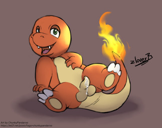 balls bodily_fluids feral genital_fluids genitals leaking_precum limp looking_at_viewer male penis precum small_balls small_penis solo spread_legs spreading teasing teasing_viewer chunkypandaroo nintendo pokemon charmander generation_1_pokemon pokemon_(species)