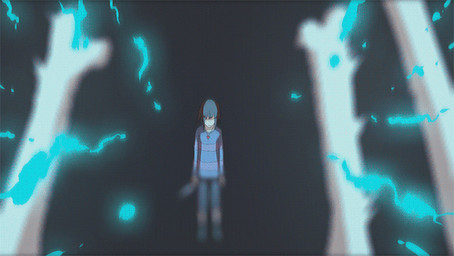 animated_gif bone fight heart_symbol human_only knife locket not_furry smile solo zoom_in bani-chan undertale undertale_(series) frisk_(undertale) human mammal 2015 2d_animation animated short_playtime