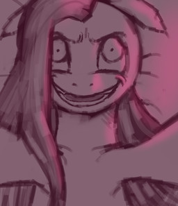dark female feral nightmare_fuel solo crookedtrees friendship_is_magic hasbro my_little_pony pinkamena_(mlp) pinkie_pie_(mlp) earth_pony equid equine horse mammal pony half-length_portrait icon monochrome portrait sketch